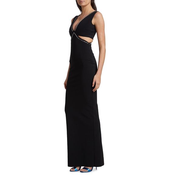NWT Chiara Boni La Petite Robe Silvina Embellished Cut-Out Gown $1090 - Picture 4 of 12